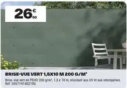 Brico Dépôt Brise-vue vert 1,5x10 m 200 g/in2 offre