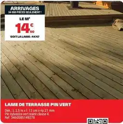 Brico Dépôt Dim - lame de terrasse pin vert offre