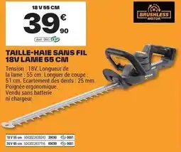 Brico Dépôt Titan - taille-haie sans fil 18v lame 55 cm offre