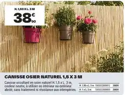 Brico Dépôt Canisse osier naturel 1,5 x 3 m offre