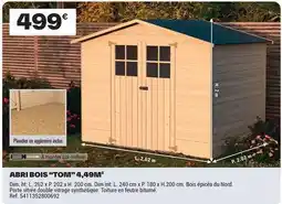 Brico Dépôt Dim - abri bois toim 4,49m offre
