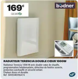 Brico Dépôt Bodner - radiateur terencia double cœur 1000 wi offre