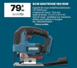 Brico Dépôt Erbauer - scie sauteuse 18v nue offre