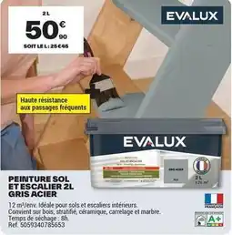 Brico Dépôt Peinture sol et escalier 2l gris acier offre