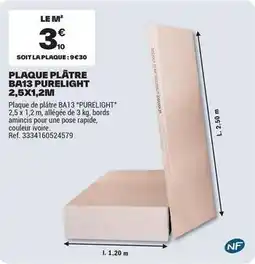 Brico Dépôt Plaque platre ba13 purelight offre
