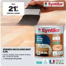 Brico Dépôt Syntilor - vernis incolore mat offre