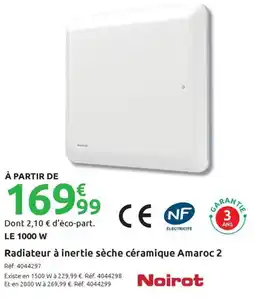Mr Bricolage Noirot Radiateur à inertie sèche céramique Amaroc 2 offre