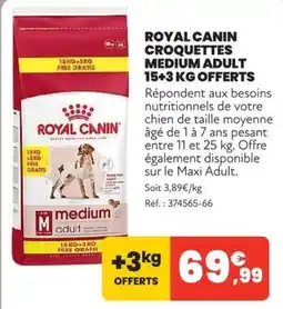 Animalis ROYAL CANIN CROQUETTES MEDIUM ADULT offre
