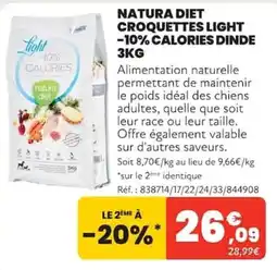 Animalis NATURA DIET CROQUETTES LIGHT offre