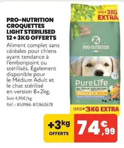 Animalis PRO-NUTRITION CROQUETTES LIGHT STERILISED offre