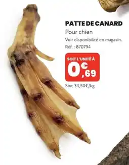 Animalis PATTE DE CANARD offre