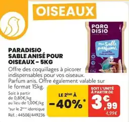 Animalis PARADISIO SABLE ANISÉ POUR OISEAUX offre