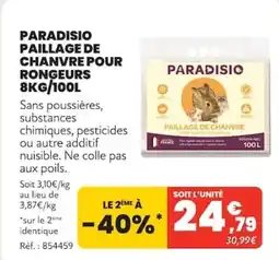 Animalis PARADISIO PAILLAGE DE CHANVRE POUR RONGEURS offre