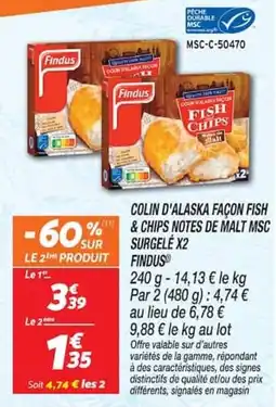Netto Findus COLIN D'ALASKA FAÇON FISH & CHIPS offre