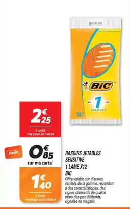 Netto BIC RASOIRS JETABLES SENSITIVE offre