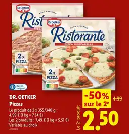 Lidl Dr. Oetker Pizzas offre