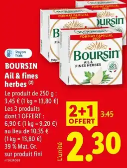 Lidl Boursin Ail & fines herbes offre