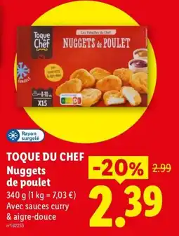 Lidl TOQUE DU CHEF Nuggets de poulet offre