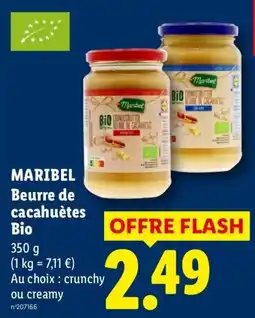 Lidl Maribel Beurre de cacahuètes Bio offre