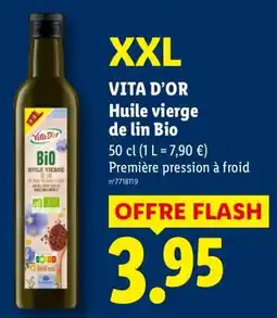 Lidl Vita D'or Huile vierge de lin Bio offre