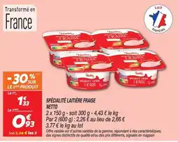 Netto Netto Spécialité laitière fraise offre