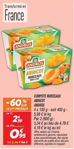 Netto ANDROS COMPOTE MORCEAUX ABRICOT offre