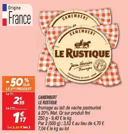 Netto LE RUSTIQUE CAMEMBERT offre