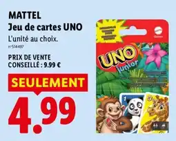 Lidl MATTEL Jeu de cartes UNO offre