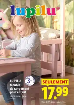 Lidl LUPILU Meuble de rangement pour enfant offre