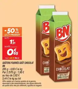 Netto BN GOÛTERS FOURRÉS GOÛT CHOCOLAT offre
