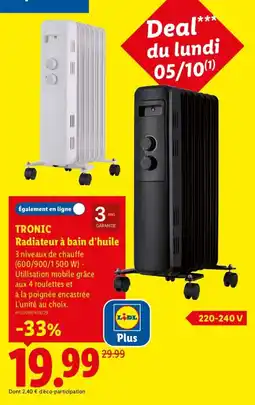 Lidl TRONIC Radiateur à bain d'huile offre