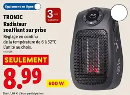 Lidl TRONIC Radiateur soufflant sur prise offre