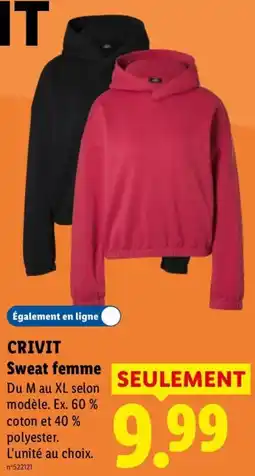 Lidl CRIVIT Sweat femme offre