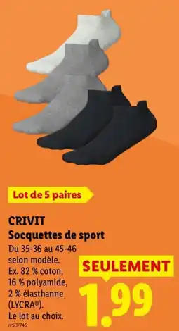Lidl CRIVIT Socquettes de sport offre