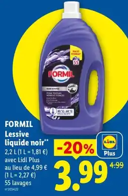 Lidl FORMIL Lessive liquide noir offre