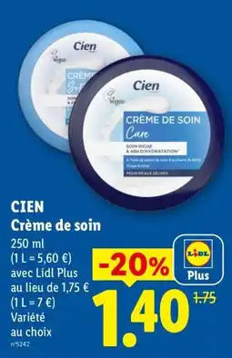 Lidl Cien Crème de soin offre