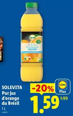 Lidl Solevita Pur jus d'orange offre
