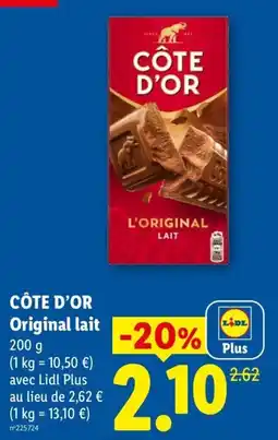 Lidl CÔTE D'OR Original lait offre
