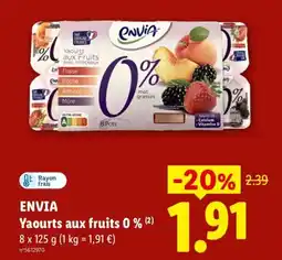 Lidl ENVIA Yaourts aux fruits 0 % offre