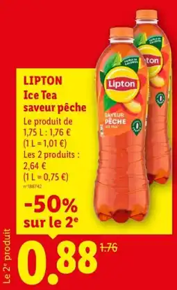 Lidl Lipton Ice Tea saveur pêche offre