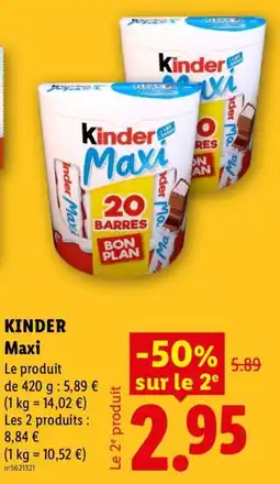 Lidl Kinder Maxi offre