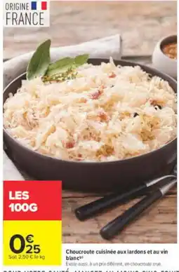 Carrefour Market Choucroute cuisinée aux lardons et au vin blanc offre