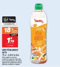 Netto Netto Sirop pêche/abricot offre