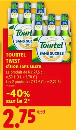 Lidl Tourtel Twist citron sans sucre offre