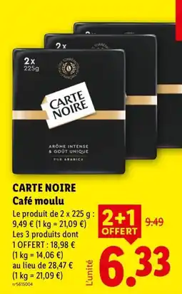 Lidl CARTE NOIRE Café moulu offre
