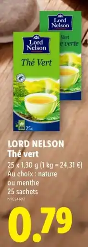 Lidl Lord Nelson Thé Vert offre