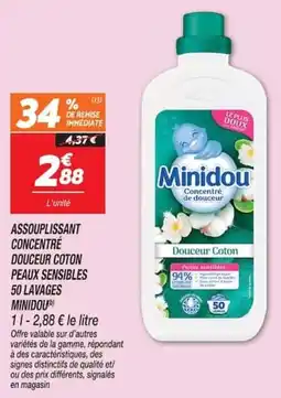 Netto Minidou Assouplissant Concentré Douceur Coton offre