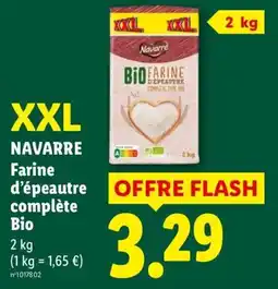 Lidl Navarre Farine d'épeautre complète Bio offre