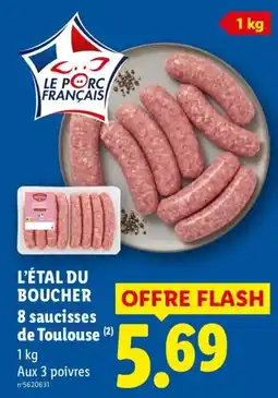 Lidl Le Porc Français saucisses de Toulouse offre