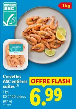 Lidl ASC Crevettes entières cuites offre